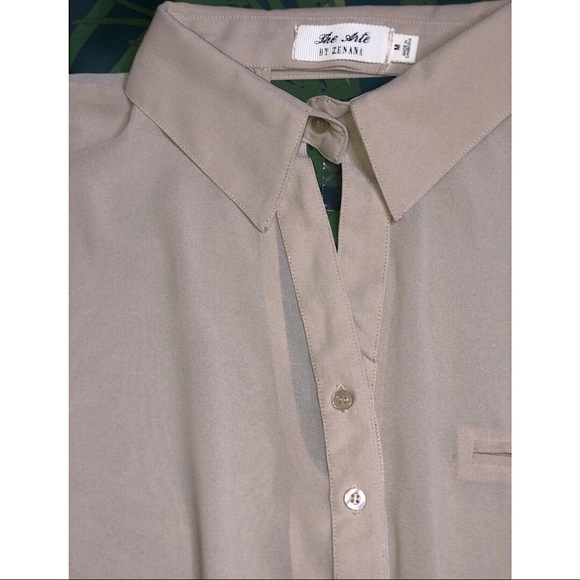 Sleeveless Sheer Button up Blouse Medium - Picture 4 of 7